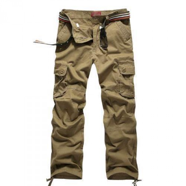 Pantalon Homme Cargo Essential Men Fashion Poches Militaire Army Yellow